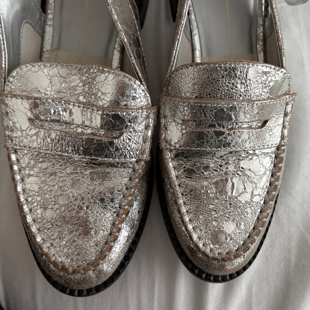 Dolce Vita Metallic Silver Loafers